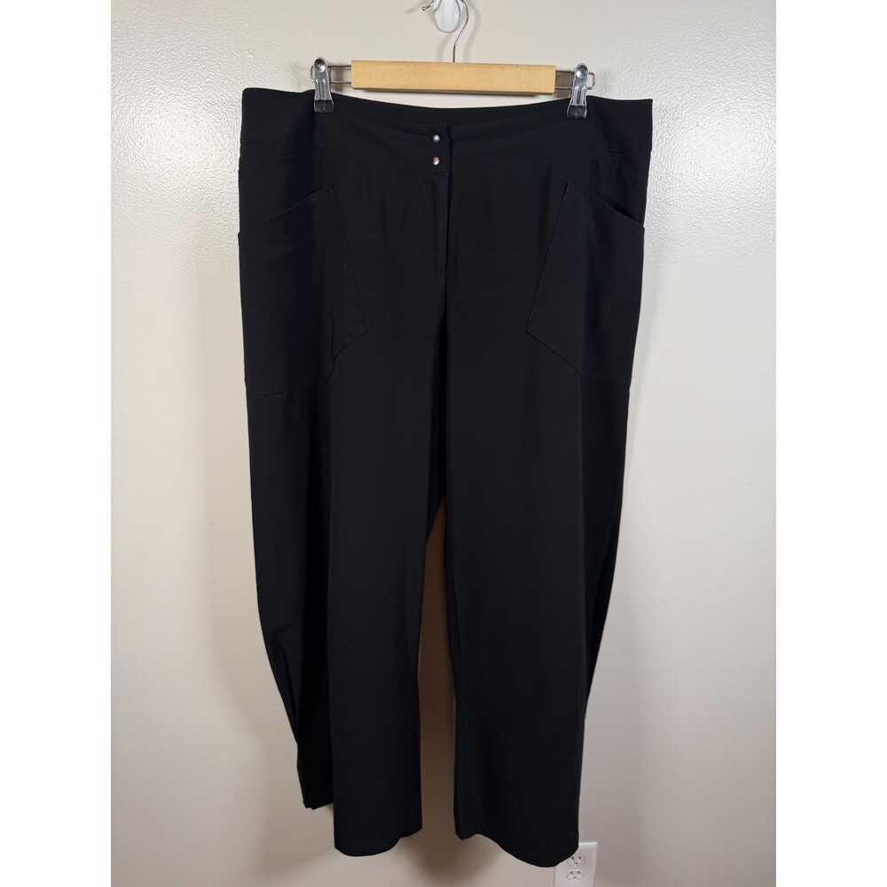Babette Wide Leg Pants Size Large Black High Waist Travel Career Minimal
